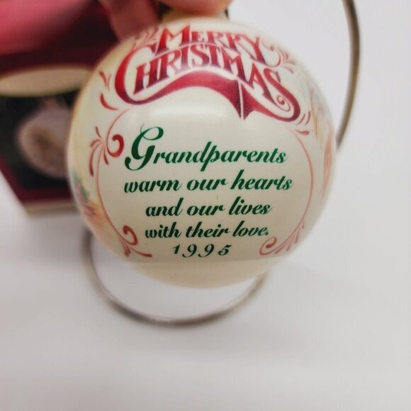 Vintage Hallmark Keepsake Ornament Grandparents Glass 1995 Warm hearts with Love - Picture 3 of 6